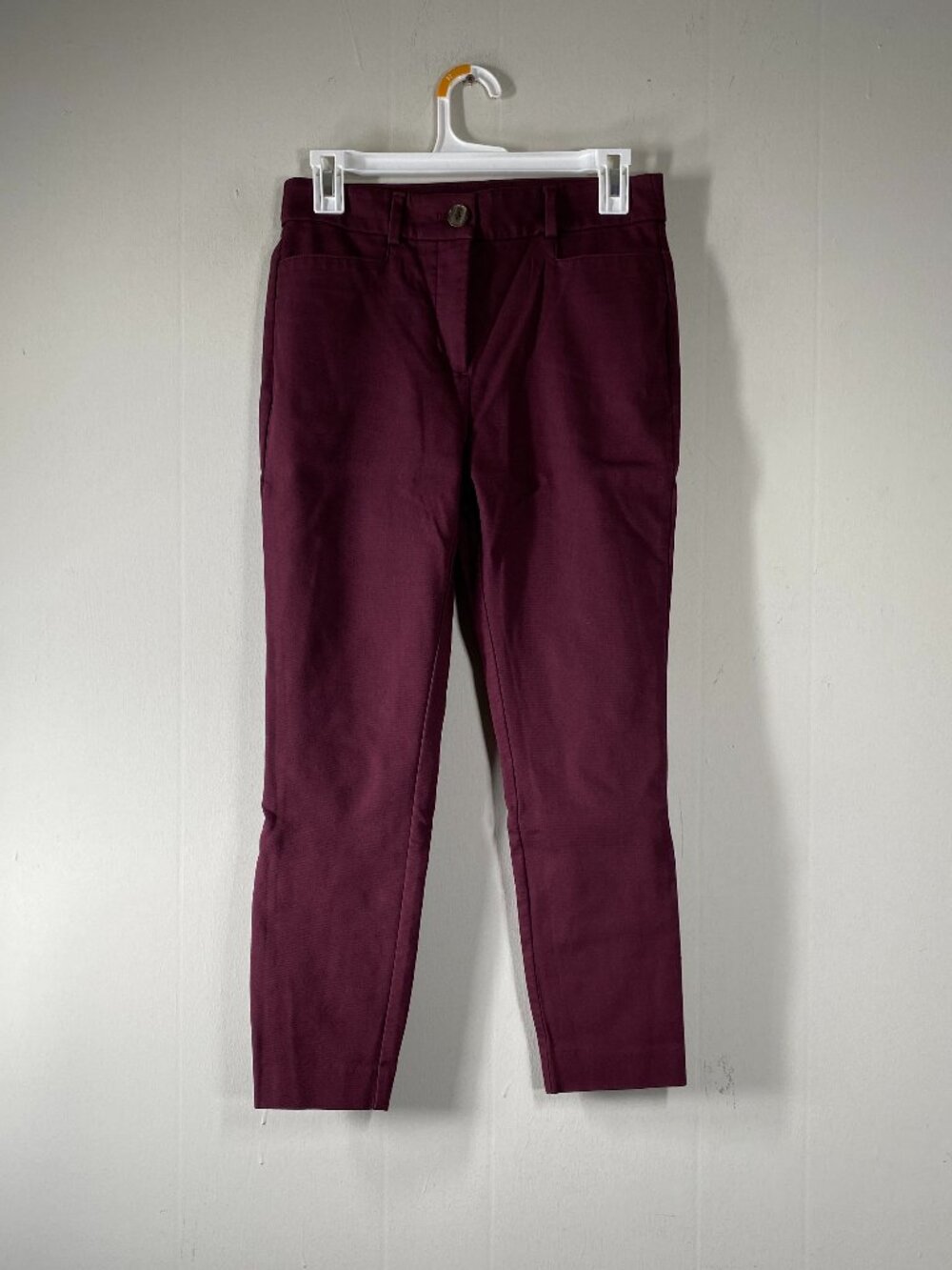 LOFT PETITE Sutton SKINNY Dress Pants Women's 2P Mid Rise Maroon Office Career